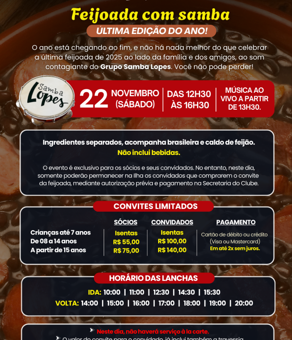 Feijoada com samba (última edição do ano) 22.11